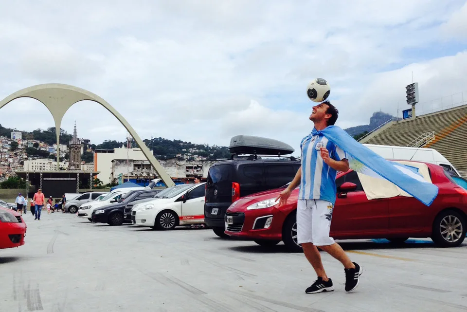 Maxi, 34, made the journey to Rio from his small town of Corrientes in Argentina